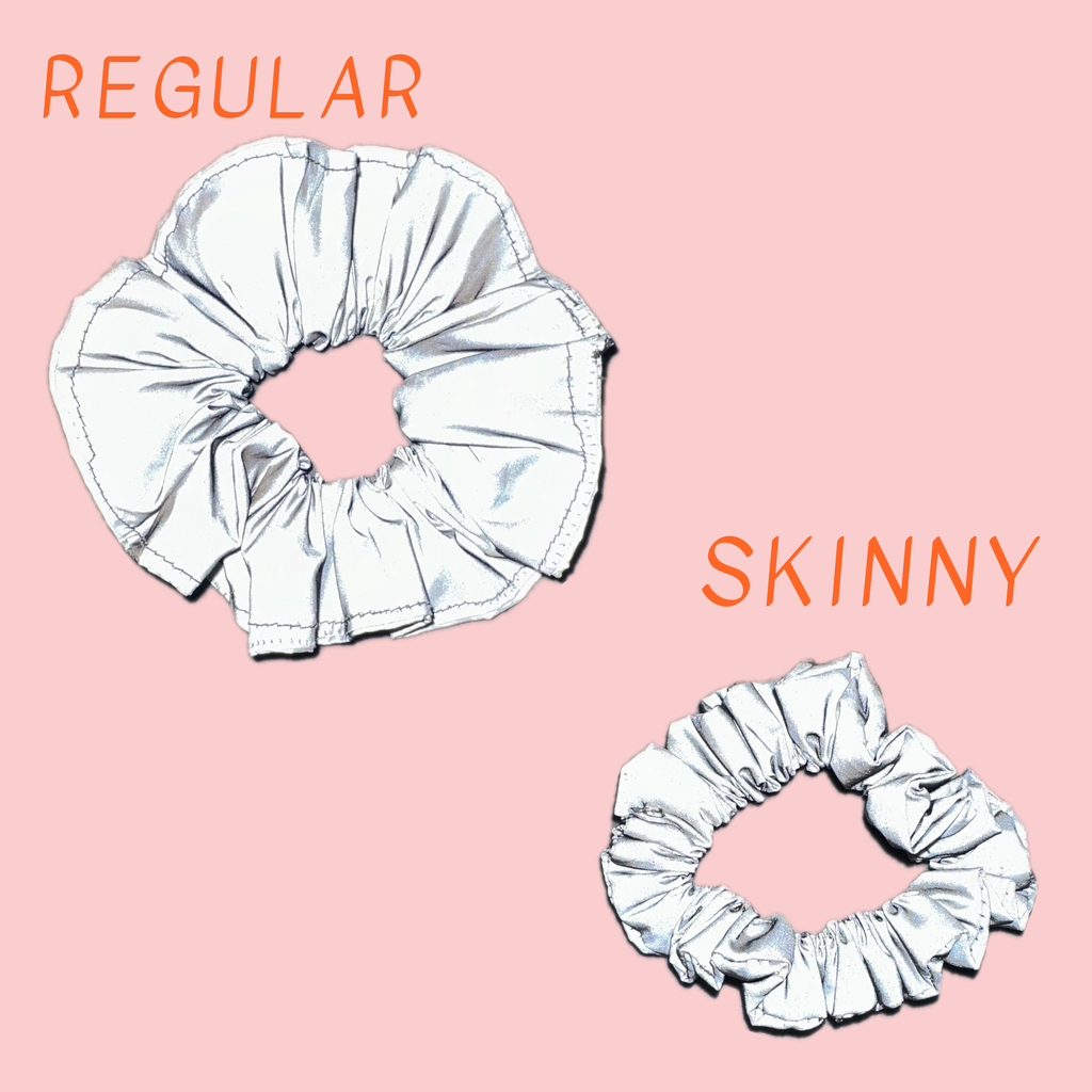 Regular & Skinny High Visibility Reflective Hair Scrunchie for Running & Walking