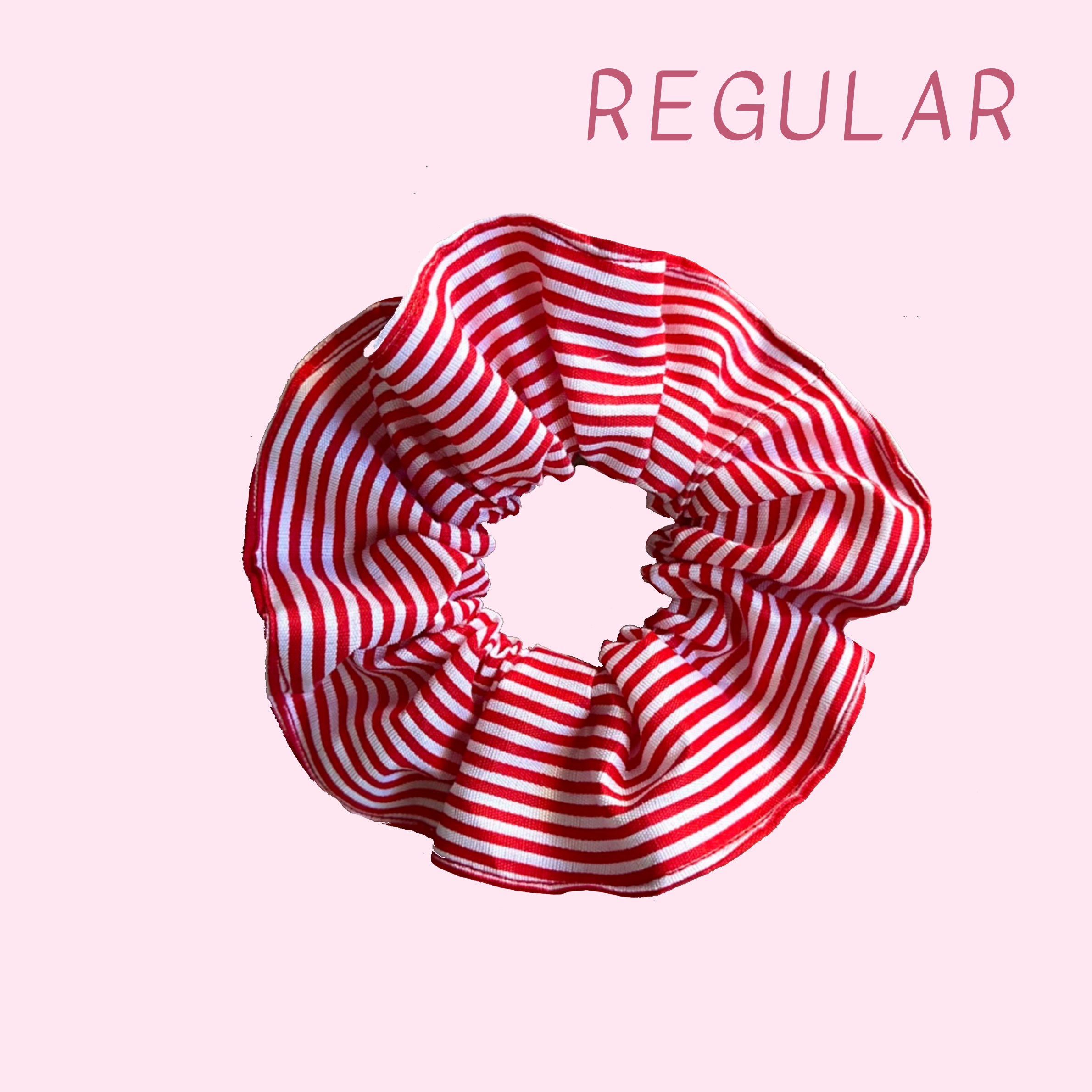 Red Candy Stripe Hair Scrunchies