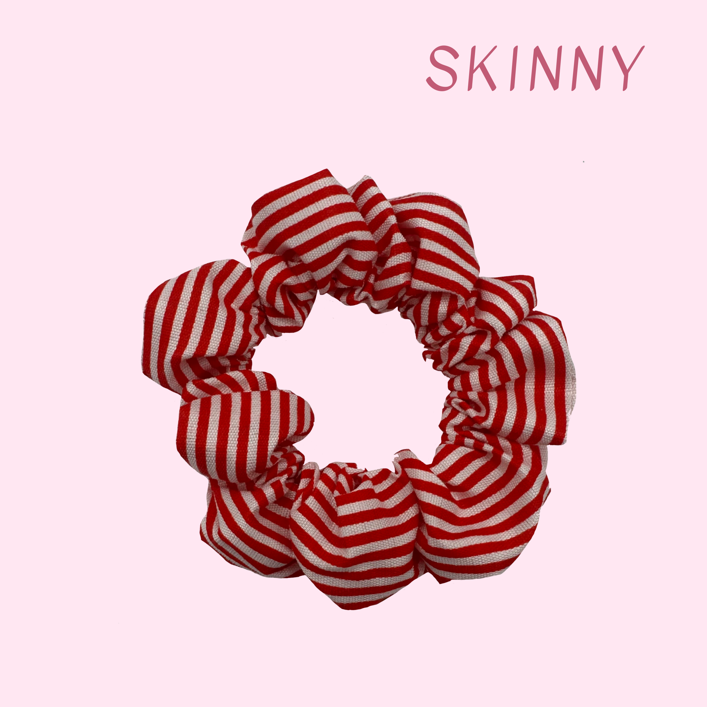 Red Candy Stripe Hair Scrunchies