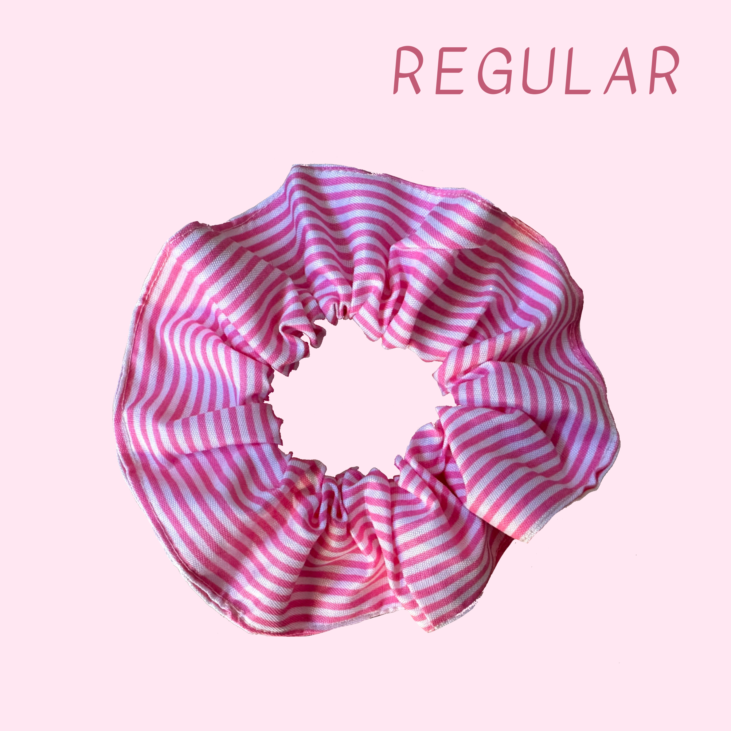 Pink Candy Stripe Hair Scrunchies