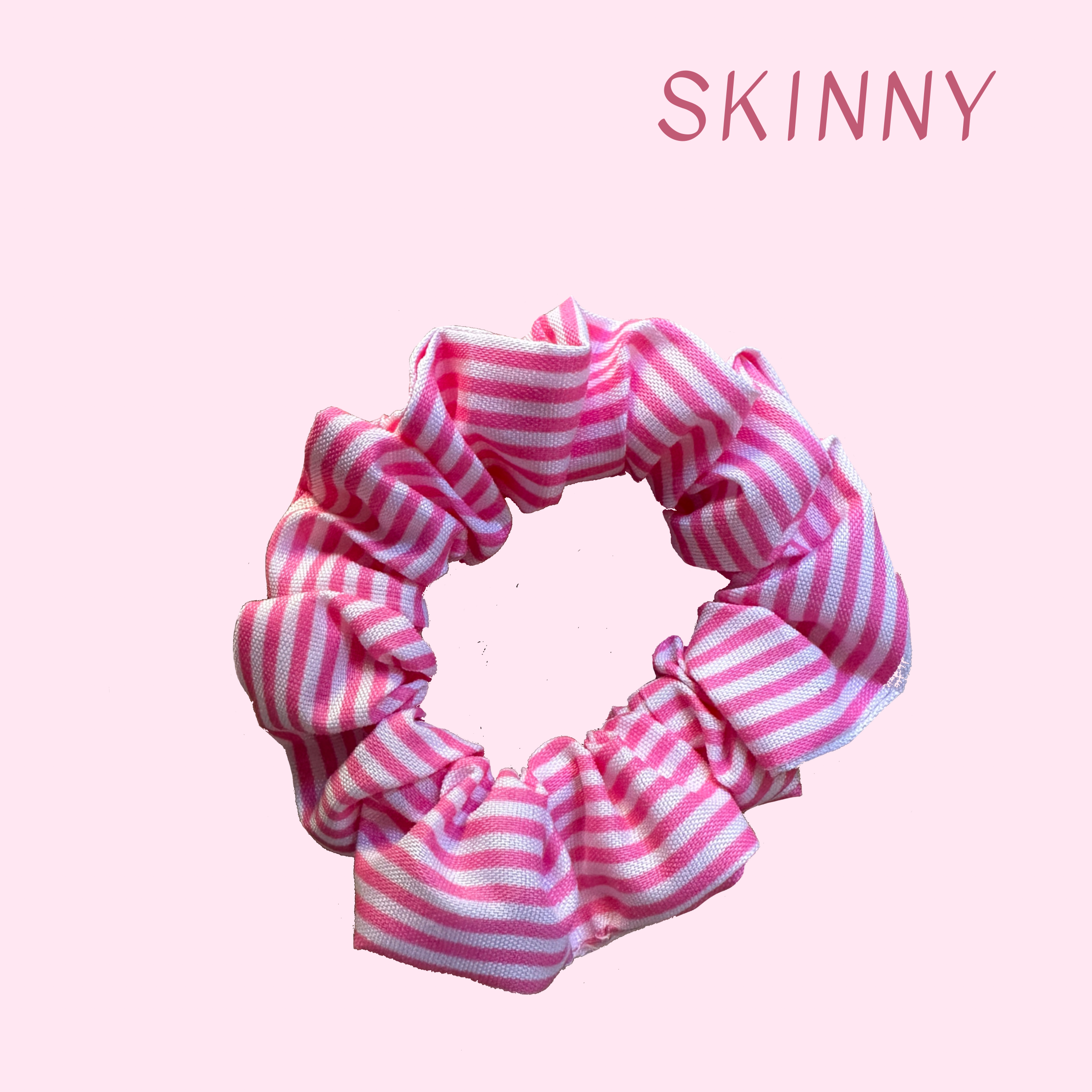 Pink Candy Stripe Hair Scrunchies
