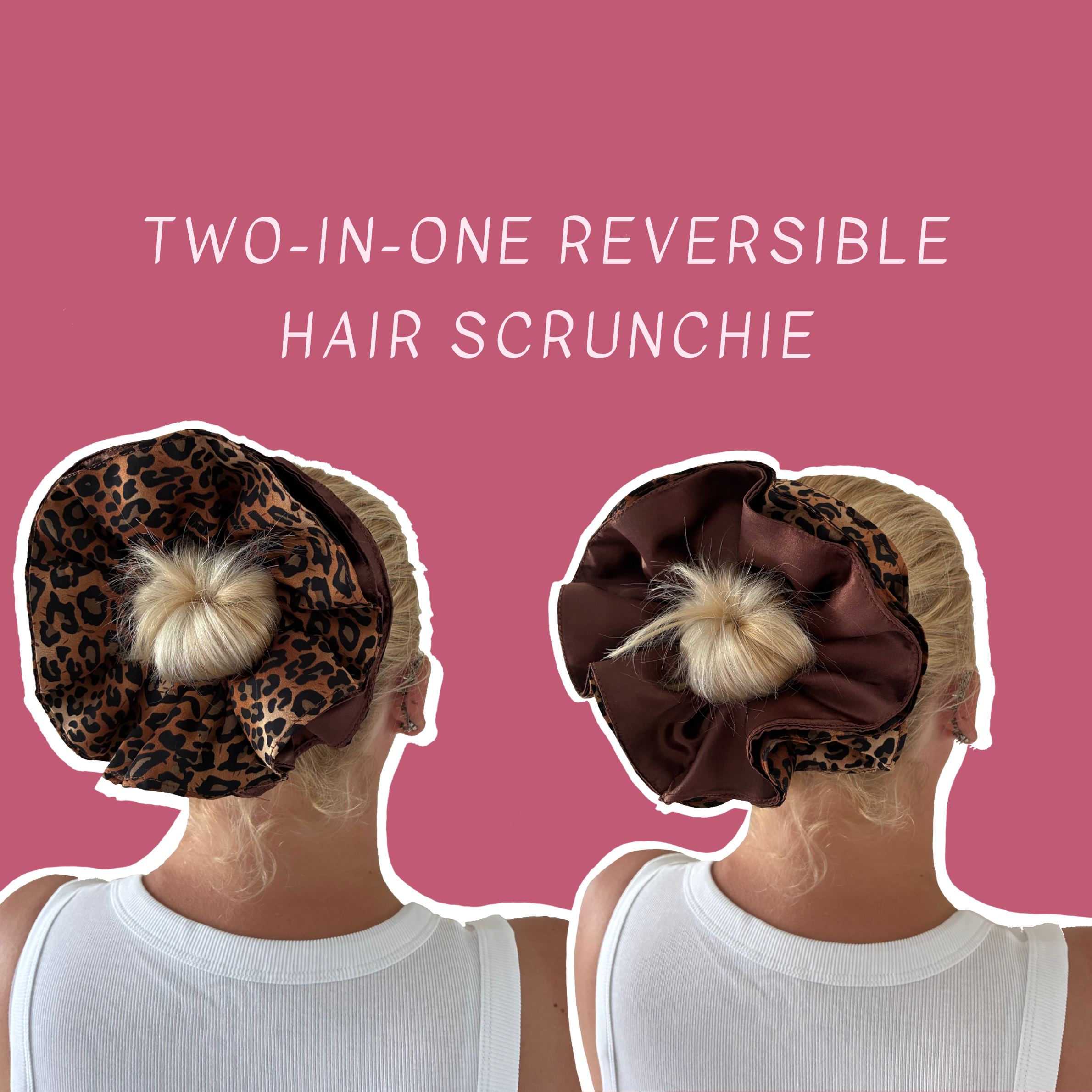 Leopard Print Reversible Hair Scrunchie