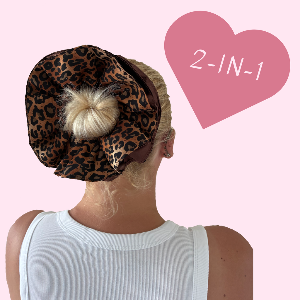 Leopard Print Reversible Hair Scrunchie