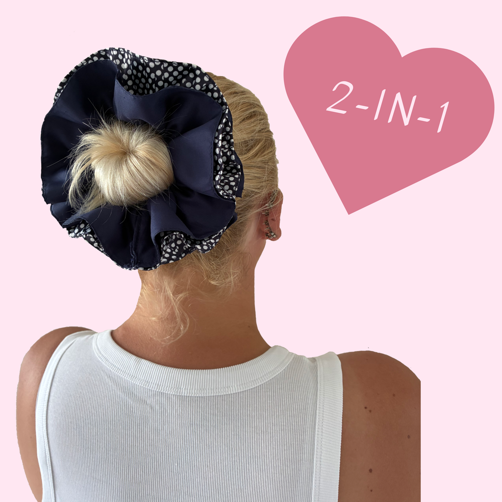 Polka Dot Reversible Hair Scrunchie
