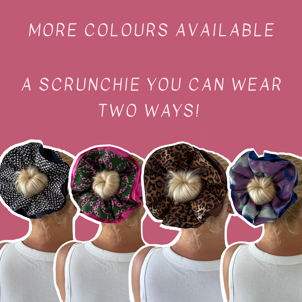Bow Print Reversible Hair Scrunchie
