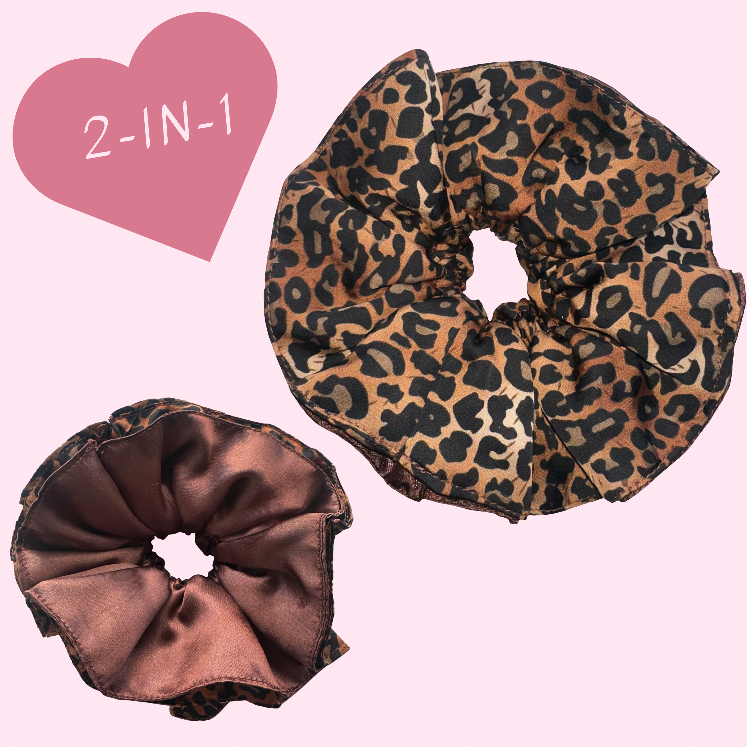 Leopard Print Reversible Hair Scrunchie