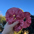 Red Candy Stripe Hair Scrunchies
