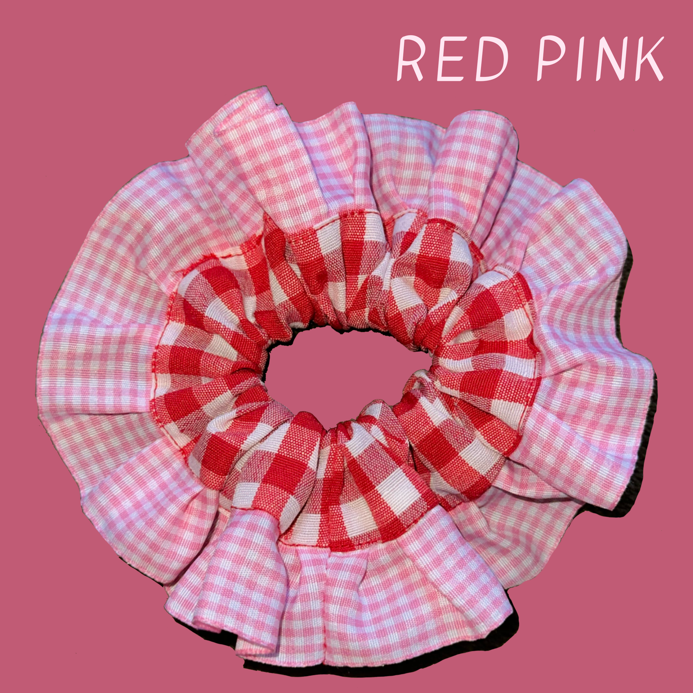 Oversized Double Gingham Hair Scrunchie