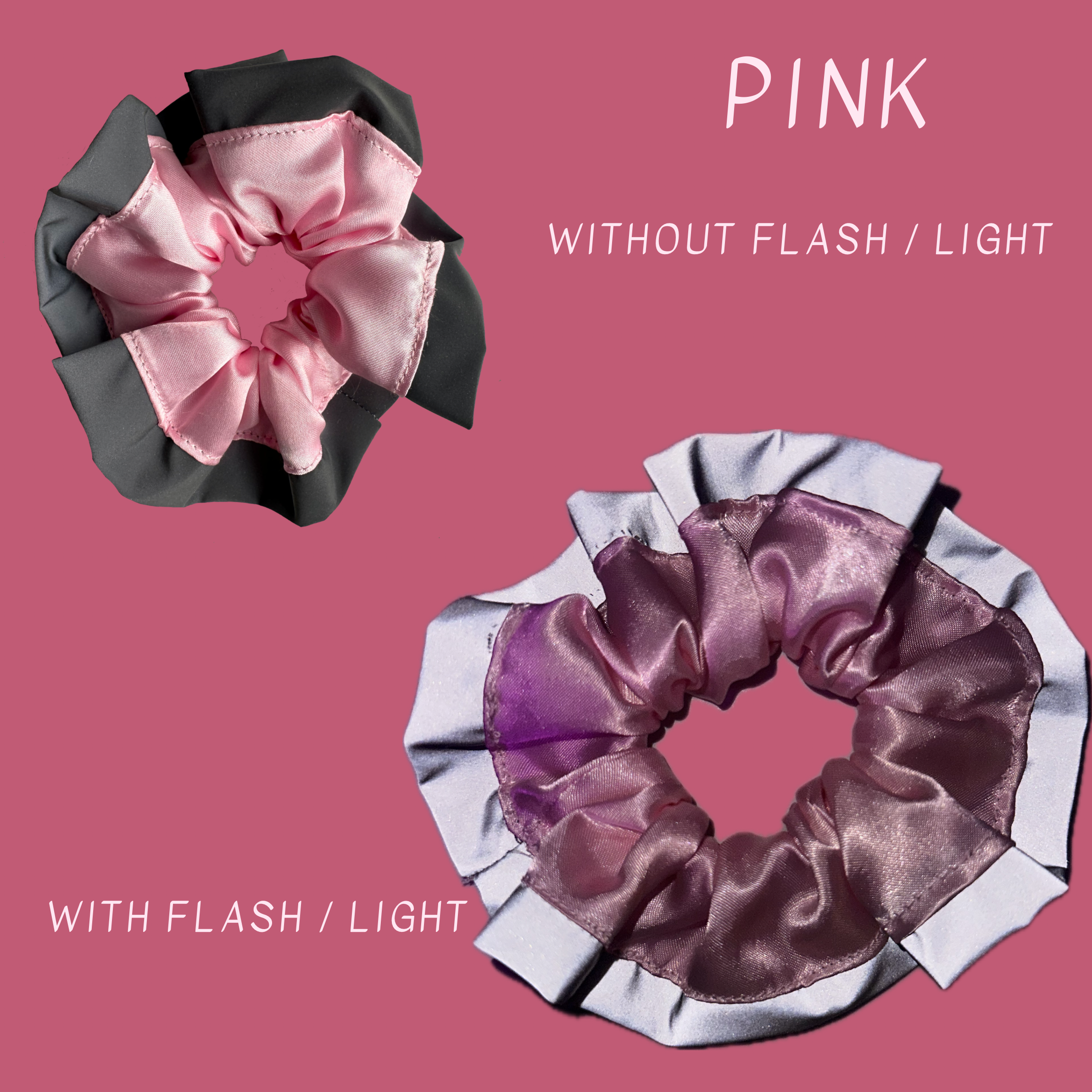 Satin High Visibility Reflective Hair Scrunchie for Running & Walking