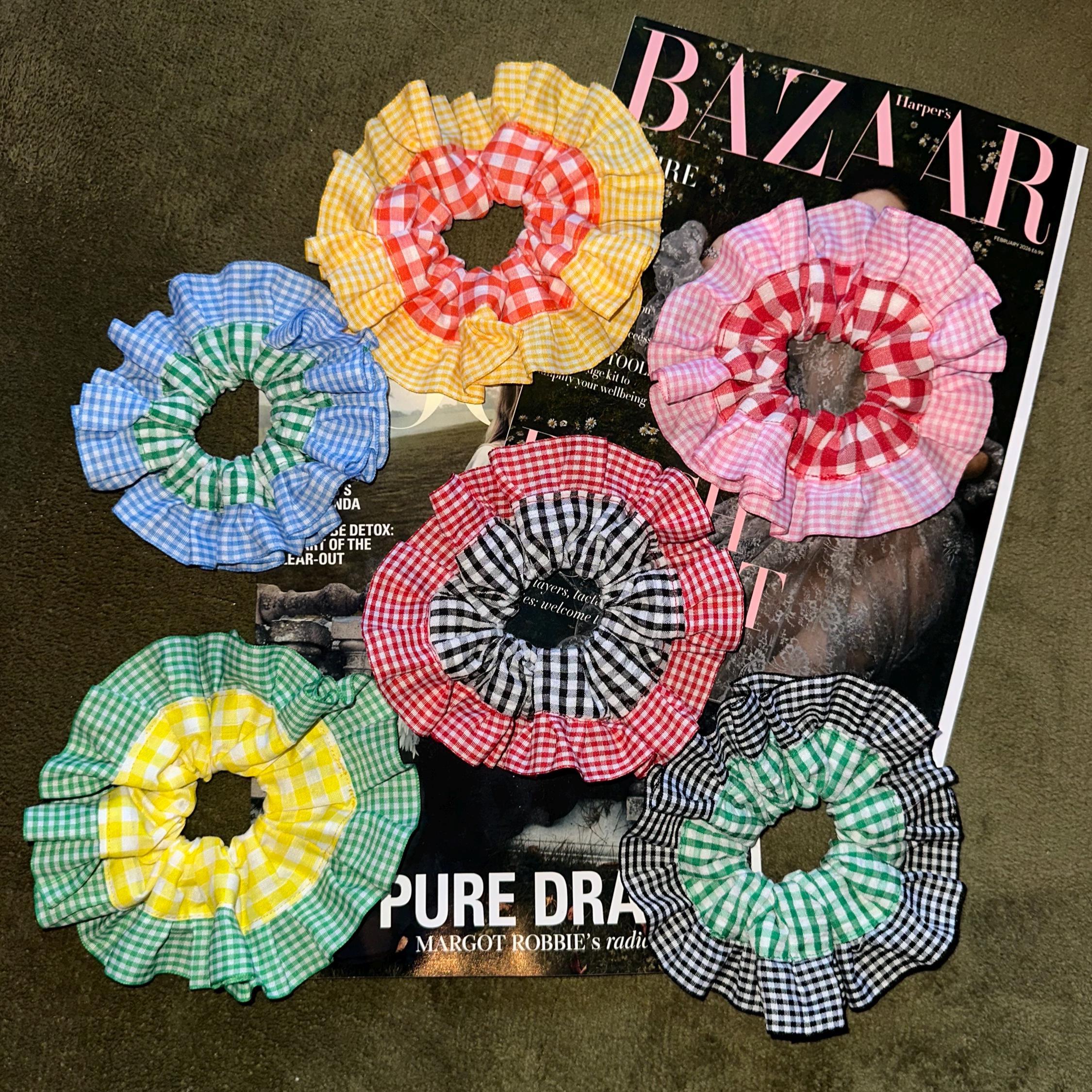 Oversized Double Gingham Hair Scrunchie