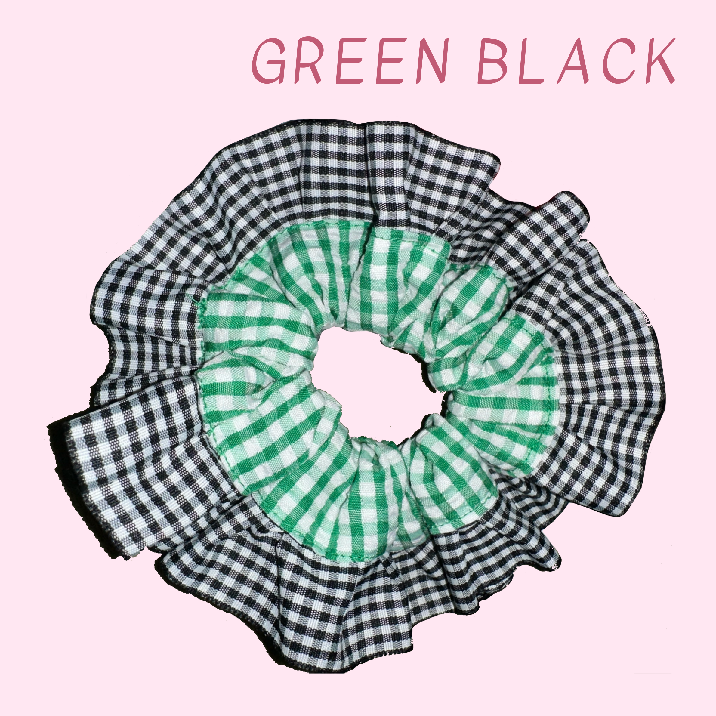 Oversized Double Gingham Hair Scrunchie
